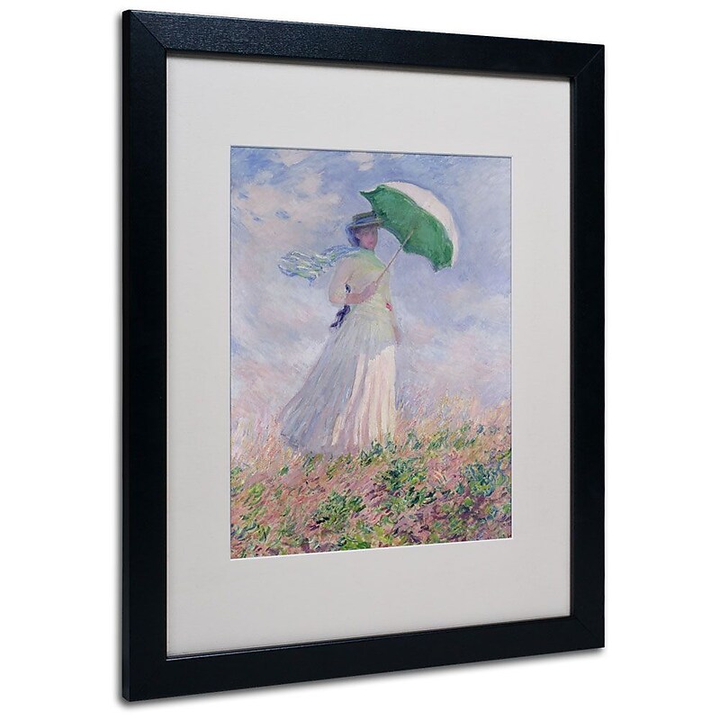 Trademark Fine Art 'Woman With a Parasol' 16" x 20" Black Frame Art image 1