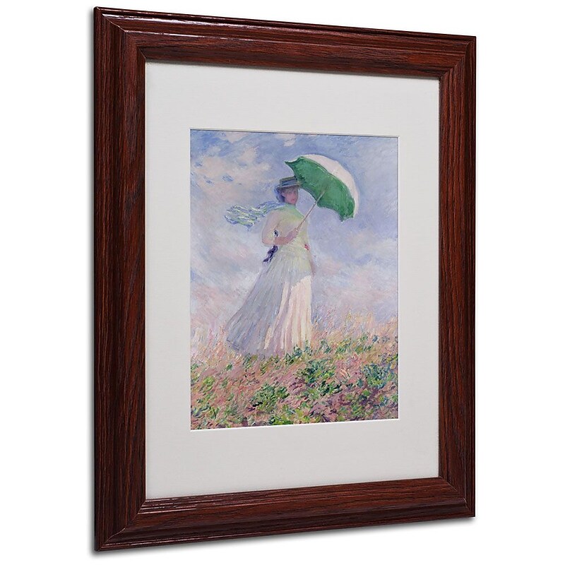 Trademark Fine Art 'Woman With a Parasol' 11" x 14" Wood Frame Art image 1