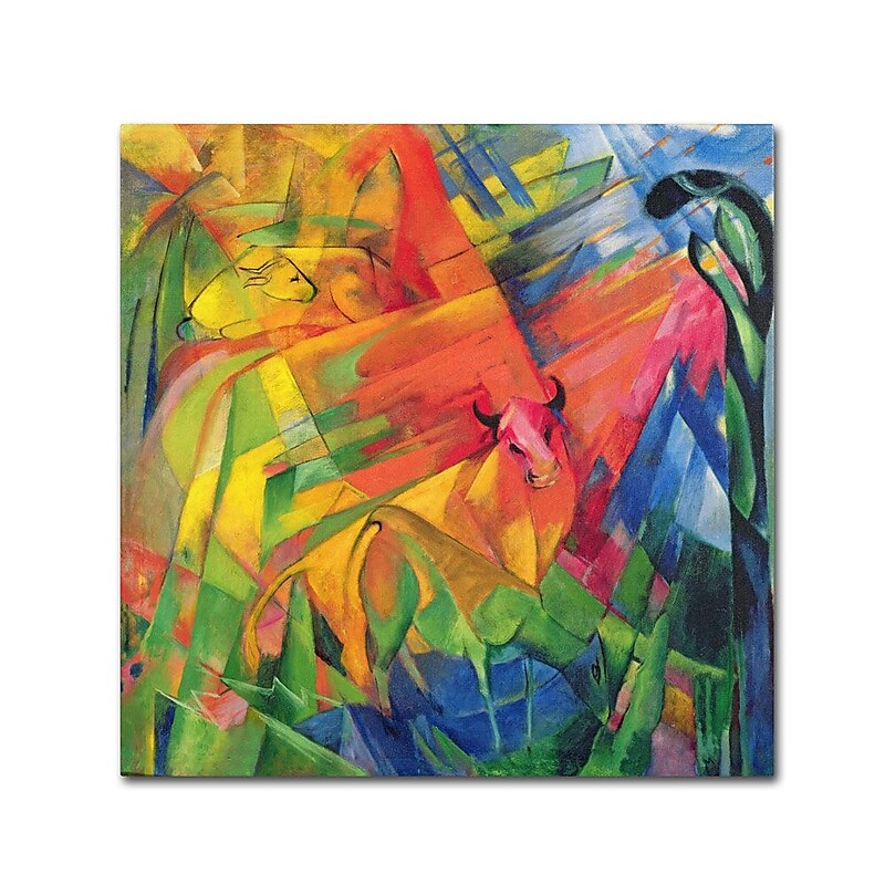 Trademark Fine Art 'Animals In a Landscape' 18" x 18" Canvas Art image 1