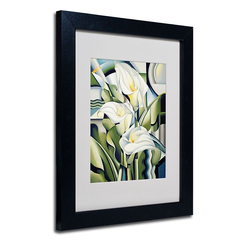 Trademark Fine Art 'Cubist Lilies' 11" x 14" Black Frame Art image 1