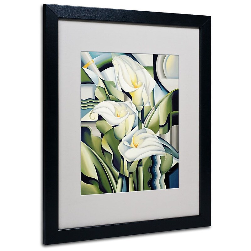 Trademark Fine Art 'Cubist Lilies' 16" x 20" Black Frame Art image 1
