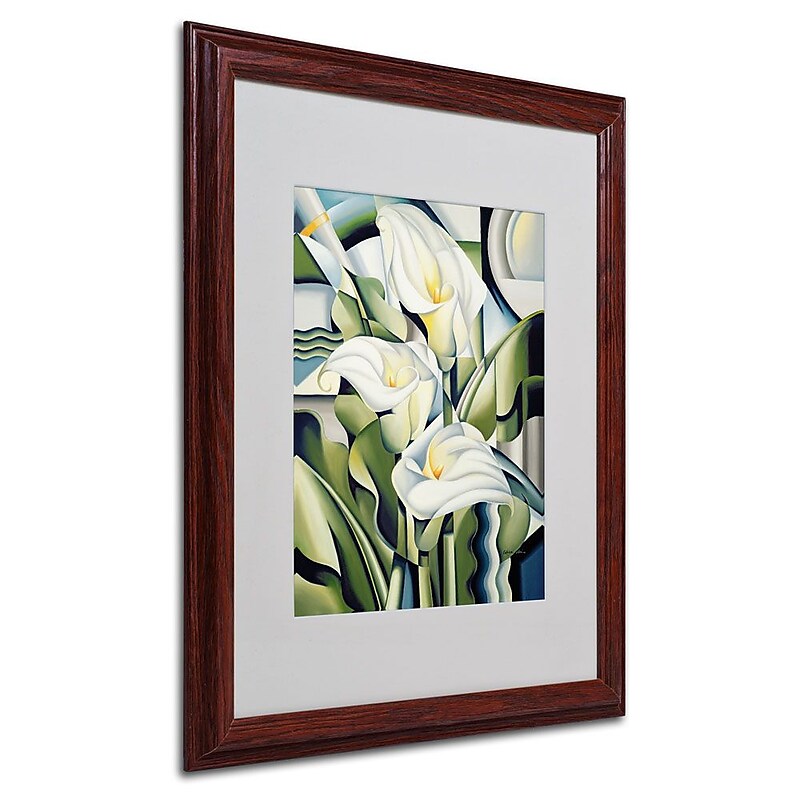 Trademark Fine Art 'Cubist Lilies' 16" x 20" Wood Frame Art image 1