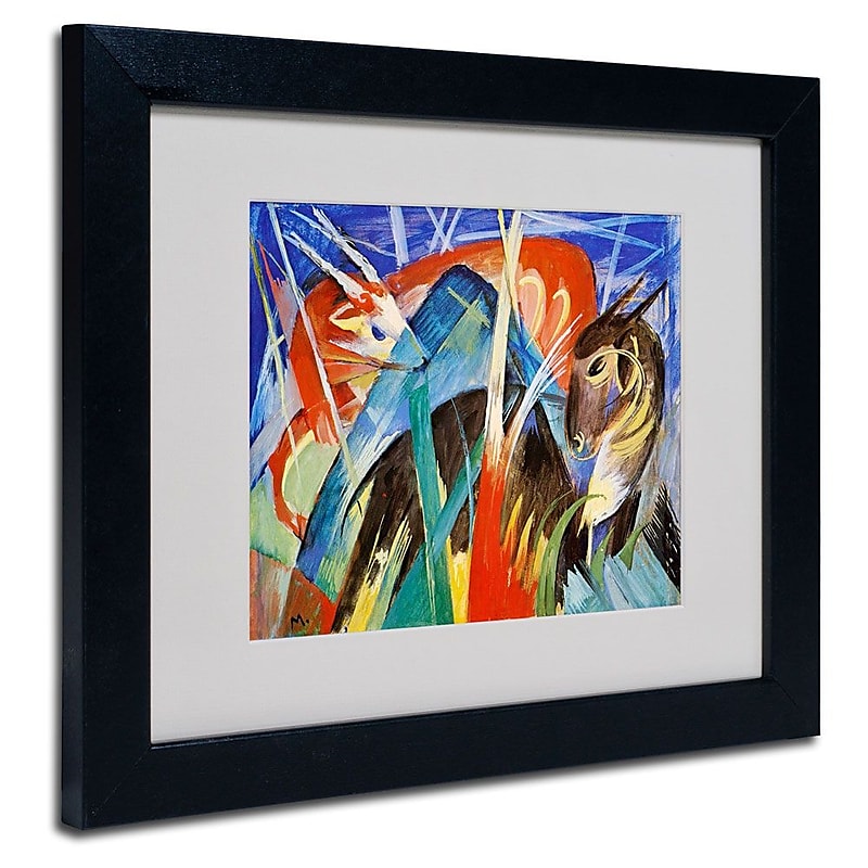 Trademark Fine Art 'Fairy Animals' 11" x 14" Black Frame Art image 1