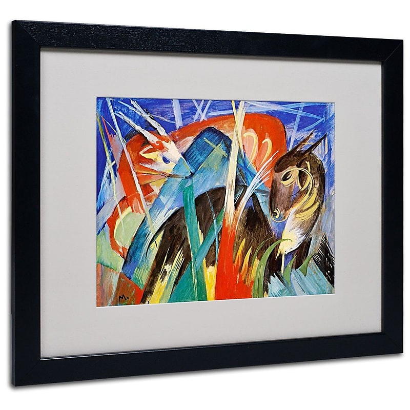 Trademark Fine Art 'Fairy Animals' 16" x 20" Black Frame Art image 1