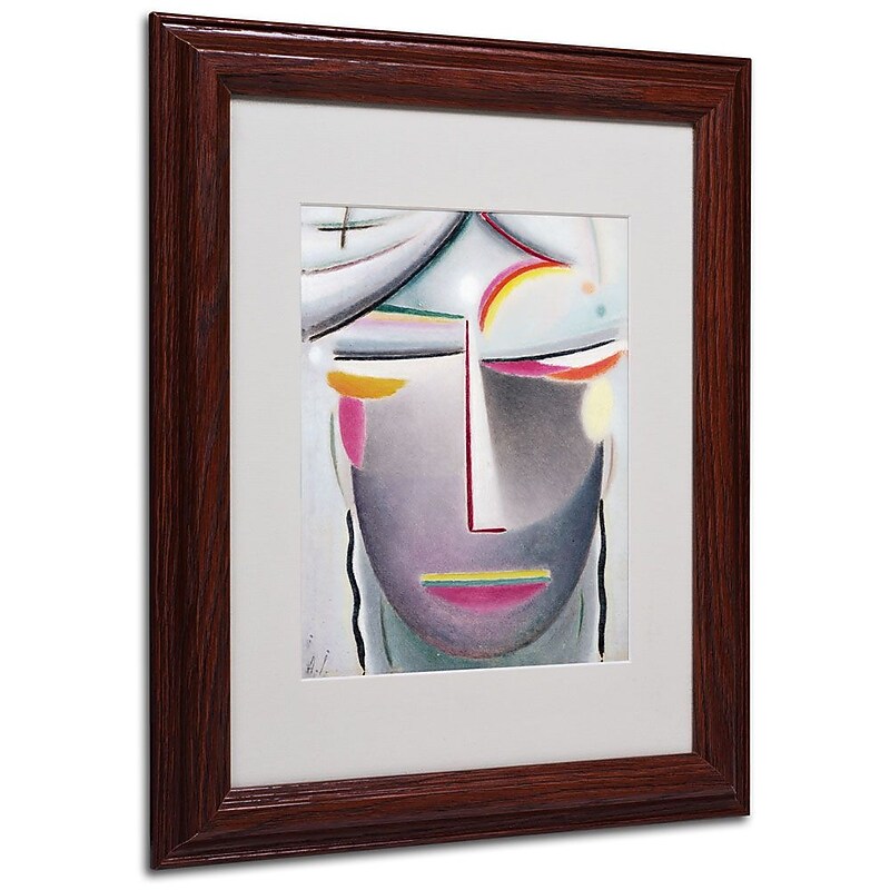 Trademark Fine Art 'Head (Dark Buddha)' 11" x 14" Wood Frame Art image 1