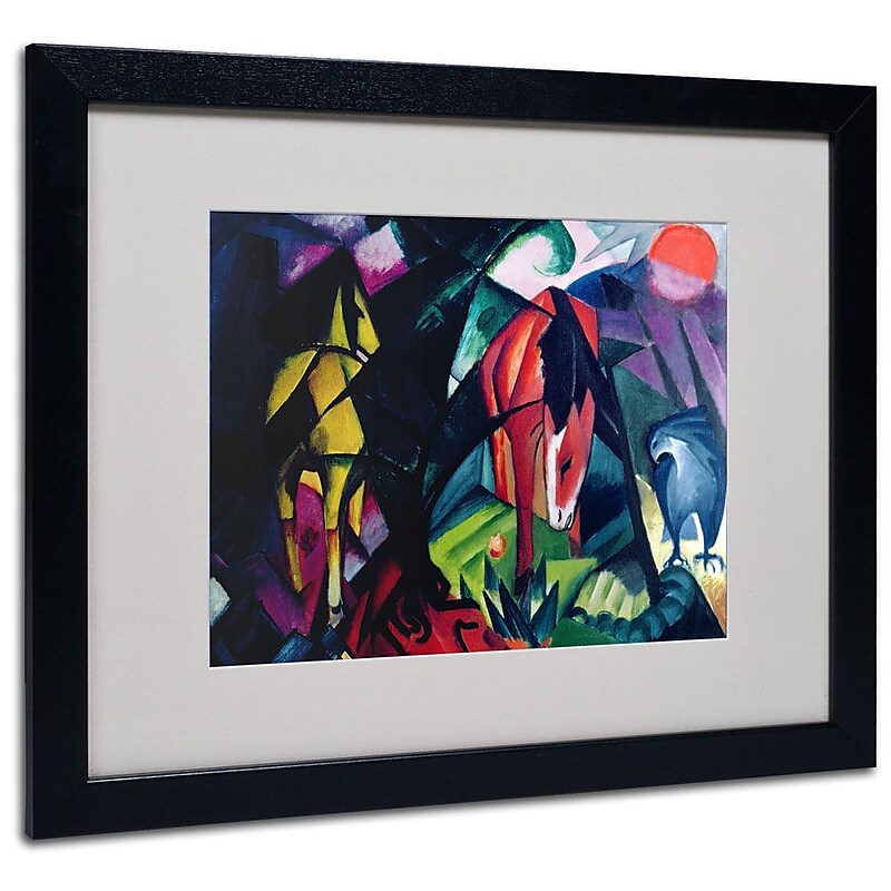 Trademark Fine Art 'Horse and Eagle' 16" x 20" Black Frame Art image 1