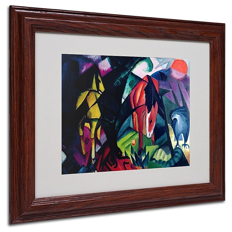 Trademark Fine Art 'Horse and Eagle' 11" x 14" Wood Frame Art image 1