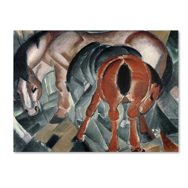 Trademark Fine Art 'Horse With Two Foals' 18" x 24" Canvas Art image 1