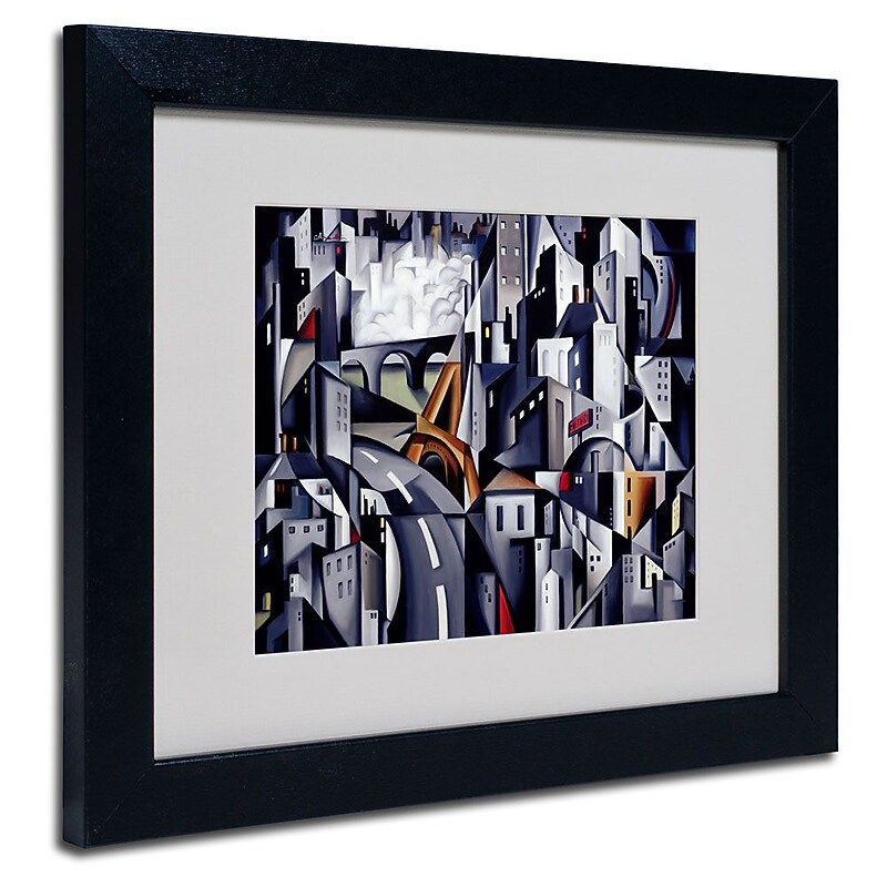 Trademark Fine Art 'La Rive Gauche' 11" x 14" Black Frame Art image 1