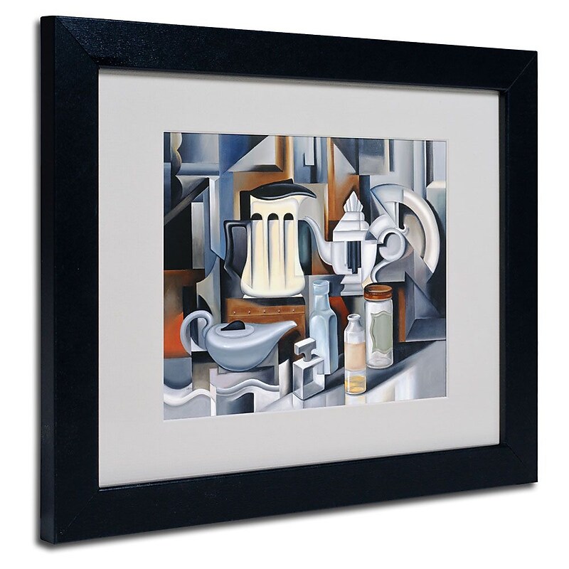 Trademark Fine Art 'Still Life With Teapots' 11" x 14" Black Frame Art image 1