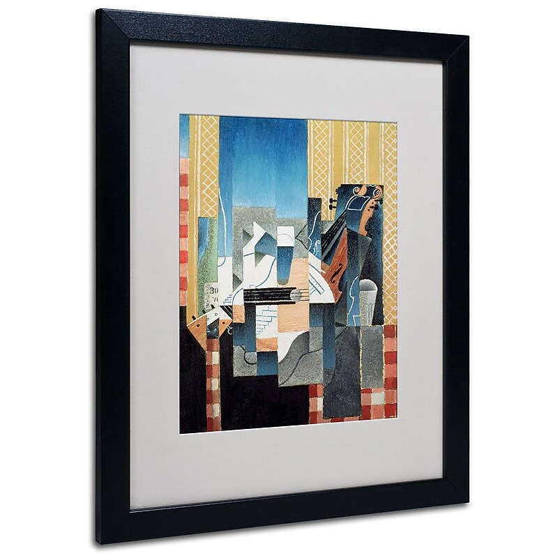 Trademark Fine Art 'Still Life With Violin and Guitar' 16" x 20" Black Frame Art image 1