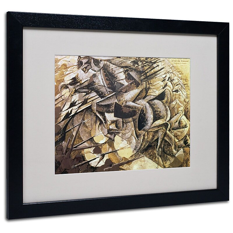Trademark Fine Art 'The Charge of the Lancers' 16" x 20" Black Frame Art image 1
