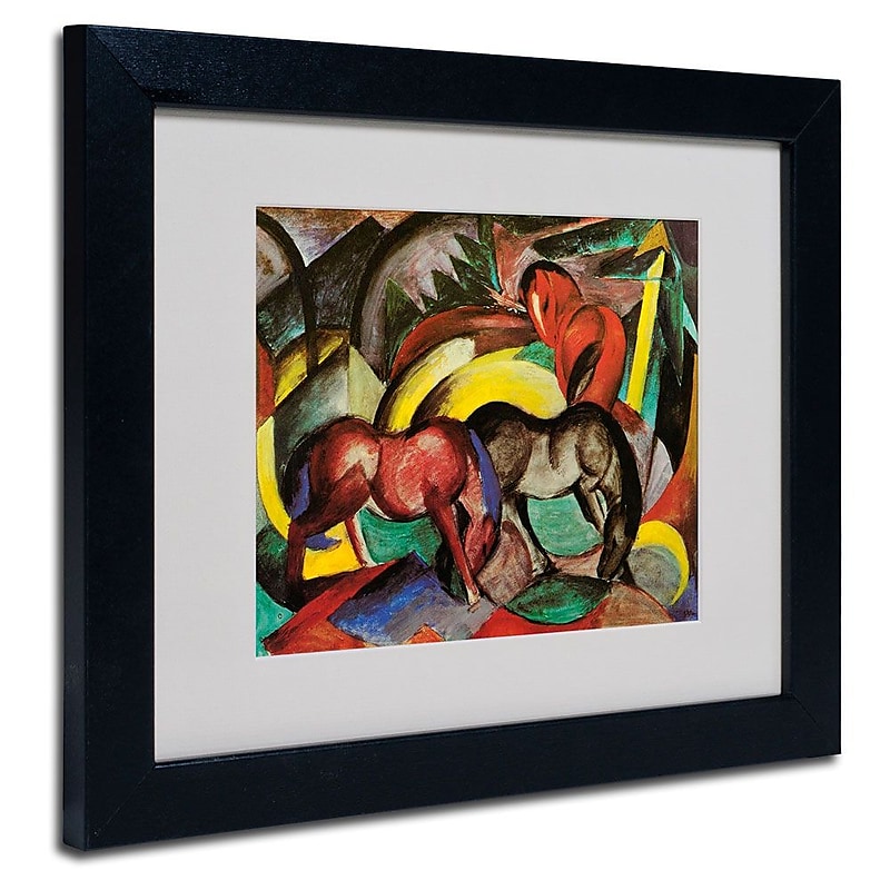 Trademark Fine Art 'Three Horses' 11" x 14" Black Frame Art image 1