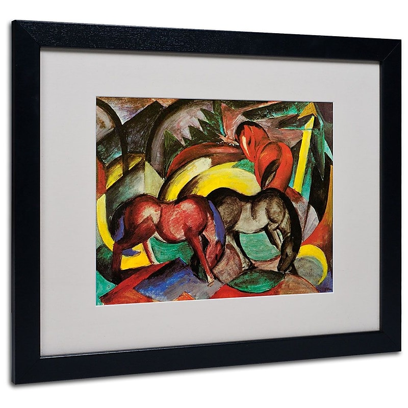 Trademark Fine Art 'Three Horses' 16" x 20" Black Frame Art image 1
