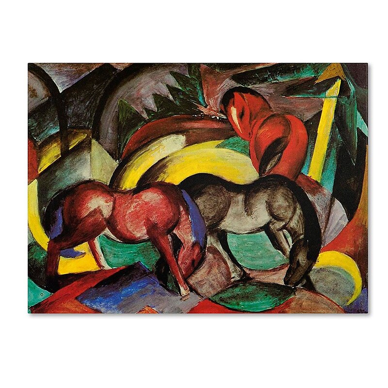 Trademark Fine Art 'Three Horses' 22" x 32" Canvas Art image 1