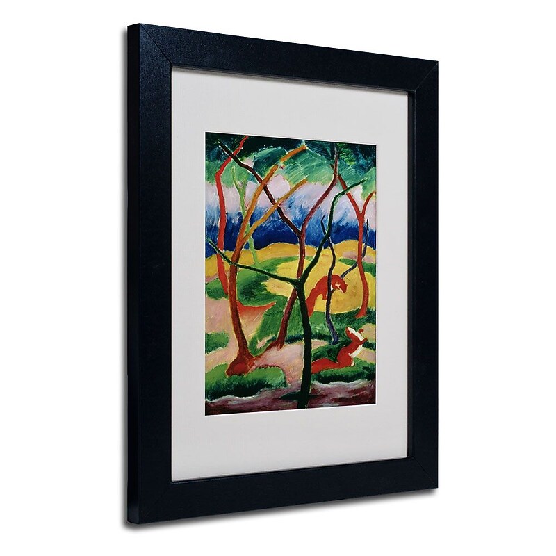 Trademark Fine Art 'Weasels Playing' 11" x 14" Black Frame Art image 1