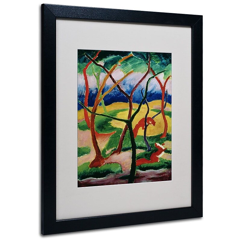Trademark Fine Art 'Weasels Playing' 16" x 20" Black Frame Art image 1