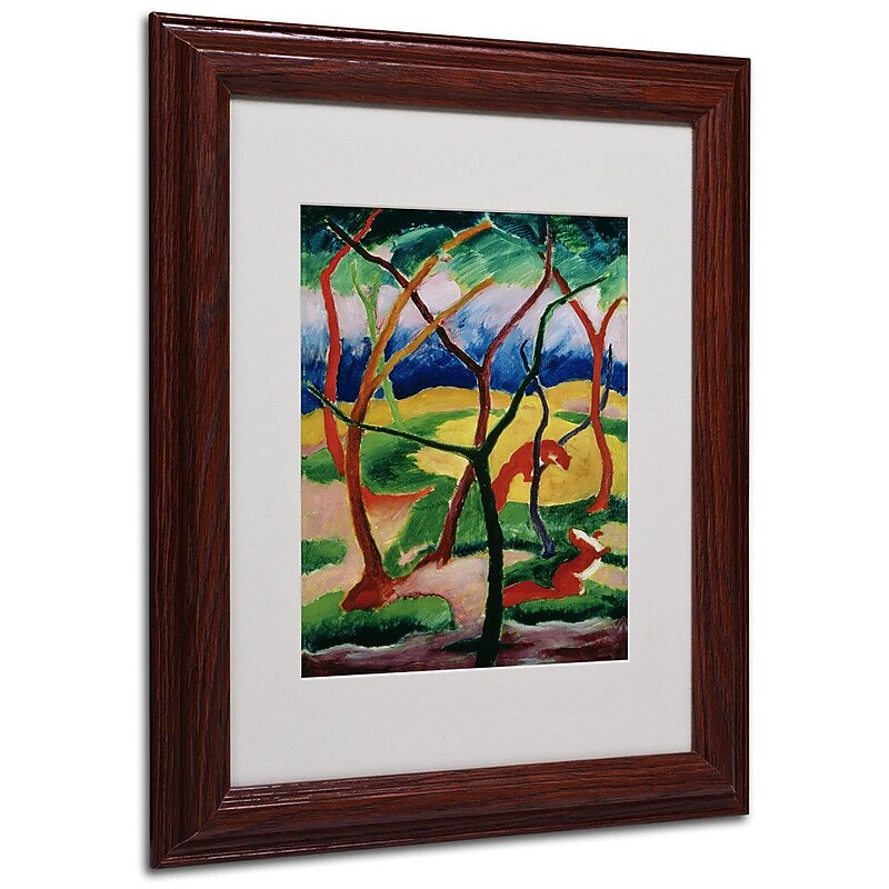 Trademark Fine Art 'Weasels Playing' 11" x 14" Wood Frame Art image 1