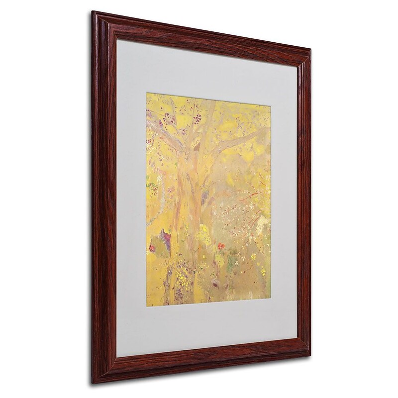 Trademark Fine Art 'Yellow Tree' 16" x 20" Wood Frame Art image 1