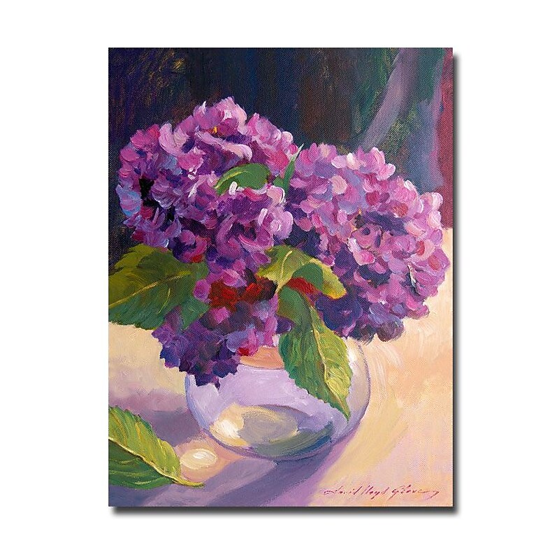 Trademark Fine Art 'Hydrangea Glass Bowl' 24" x 32" Canvas Art image 1