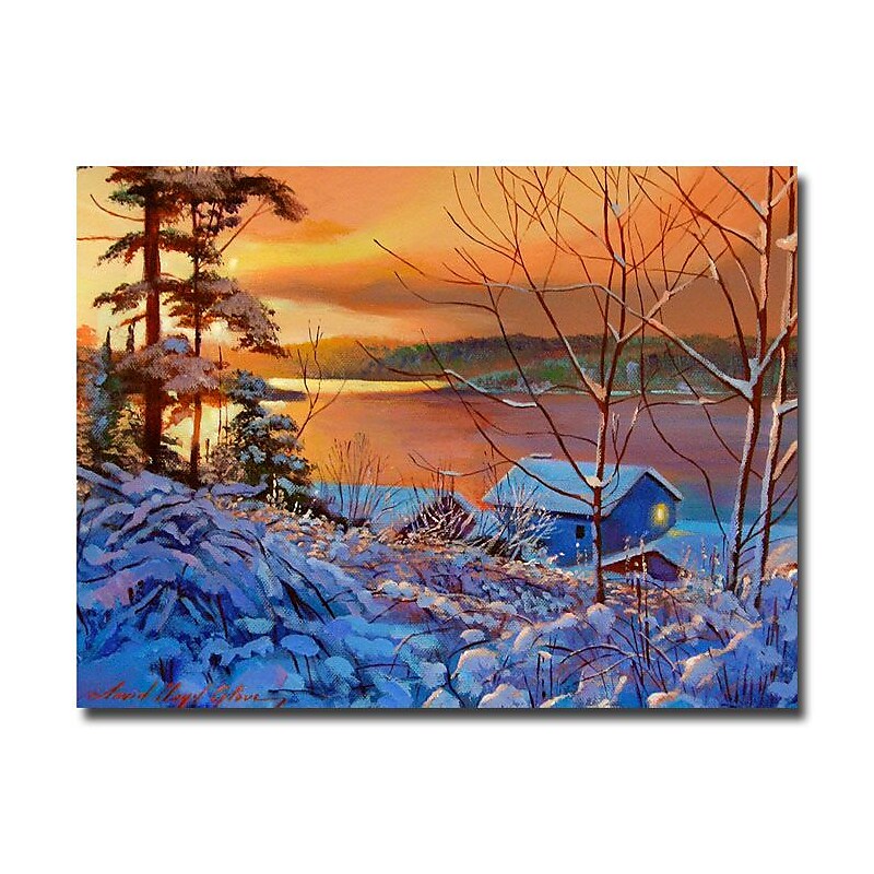 Trademark Fine Art 'Winter Day Begins' 18" x 24" Canvas Art image 1