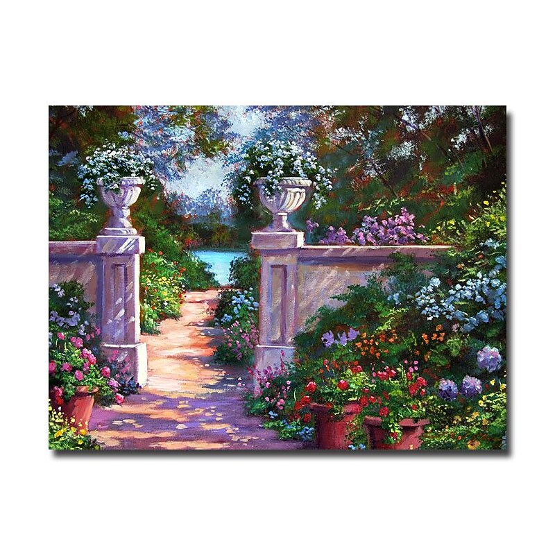 Trademark Fine Art 'Sir Thomas Estate Garden' 35" x 47" Canvas Art image 1