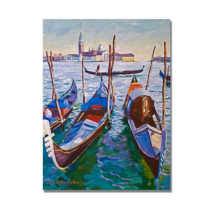 Trademark Fine Art 'Venice Gondolas' 18" x 24" Canvas Art image 1
