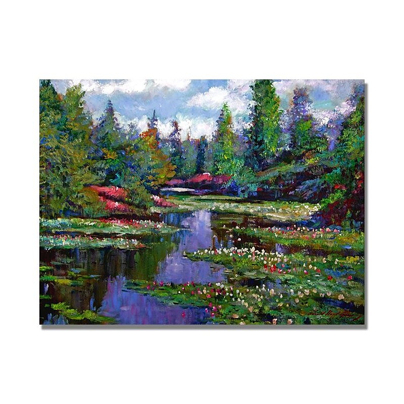 Trademark Fine Art 'Waterlily Lake Reflections' 35" x 47" Canvas Art image 1