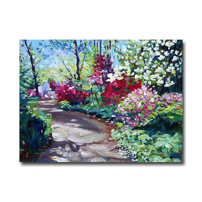 Trademark Fine Art 'Azalea Pathway' 26" x 32" Canvas Art image 1