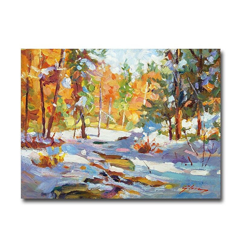 Trademark Fine Art 'Snowy Autumn' 35" x 47" Canvas Art image 1