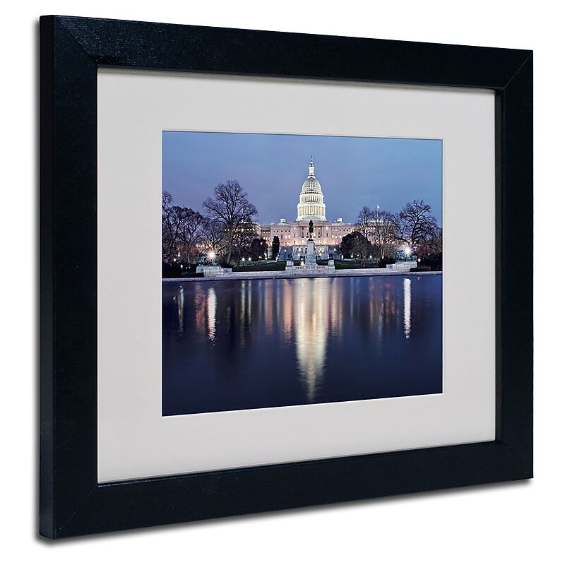 Trademark Fine Art 'Capitol Reflections' 11" x 14" Black Frame Art image 1
