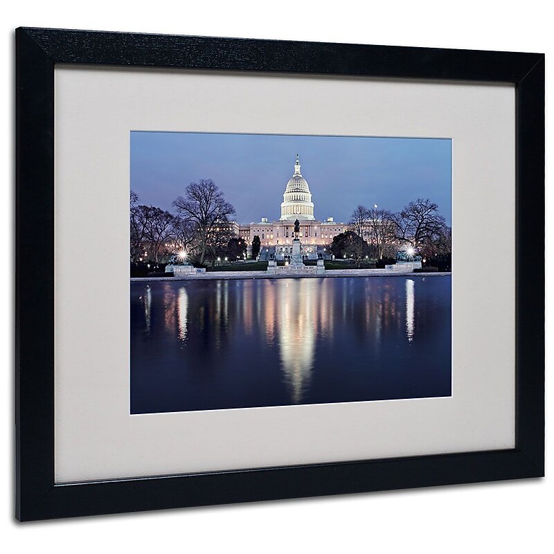 Trademark Fine Art 'Capitol Reflections' 16" x 20" Black Frame Art image 1