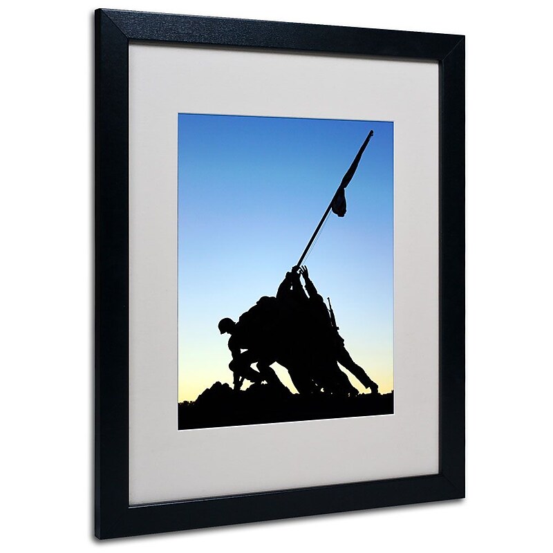 Trademark Fine Art 'Iwo Jima Memorial' 16" x 20" Black Frame Art image 1
