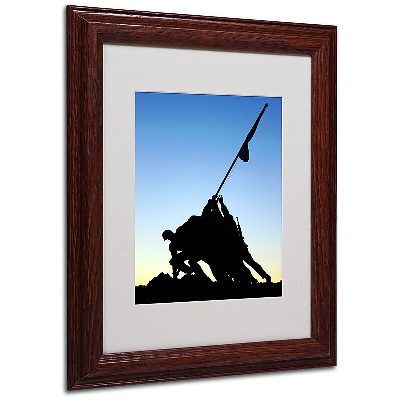 Trademark Fine Art 'Iwo Jima Memorial' 11" x 14" Wood Frame Art image 1