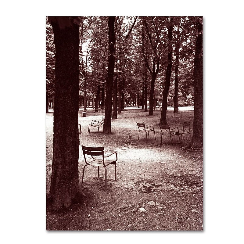 Trademark Fine Art 'Jardin du Luxembourg Chairs' 14" x 19" Canvas Art image 1