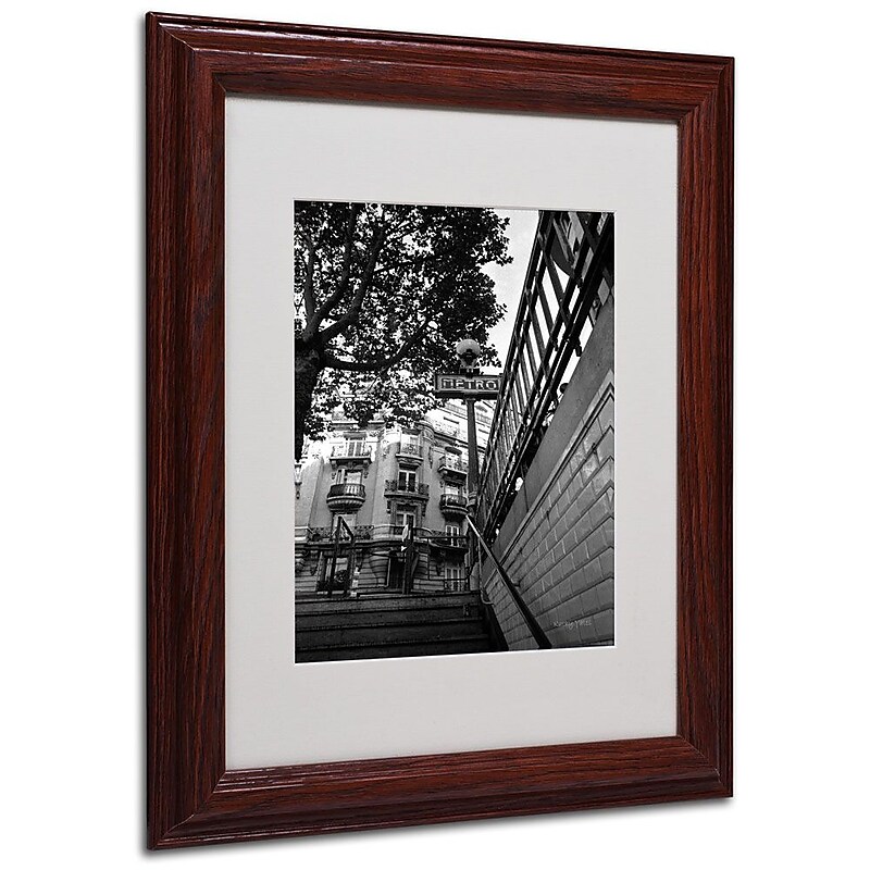 Trademark Fine Art 'Le Metro From Below' 11" x 14" Wood Frame Art image 1