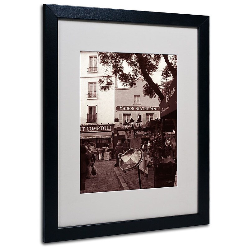 Trademark Fine Art 'Maison Catherine, Montmartre' 16" x 20" Black Frame Art image 1