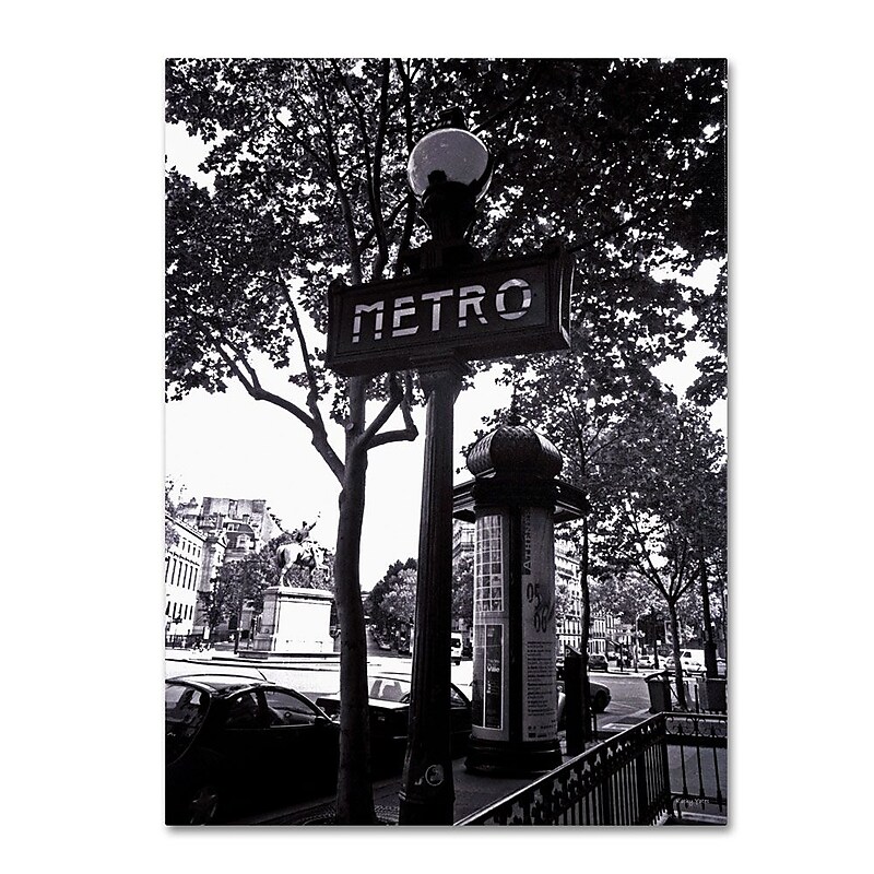 Trademark Fine Art 'Paris Metro and Kiosk' 35" x 47" Canvas Art image 1