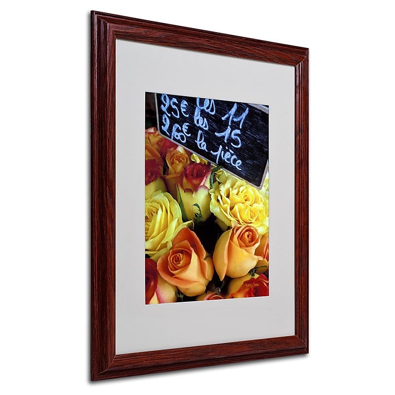 Trademark Fine Art 'Paris Roses' 16" x 20" Wood Frame Art image 1