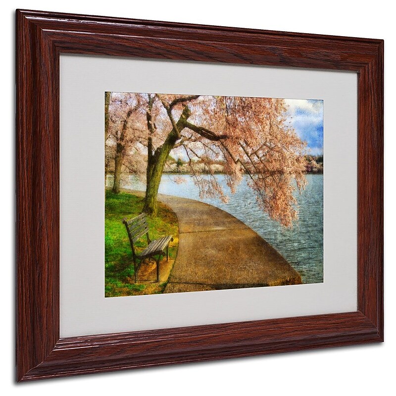 Trademark Fine Art 'Meet Me At Our Bench' 11" x 14" Wood Frame Art image 1