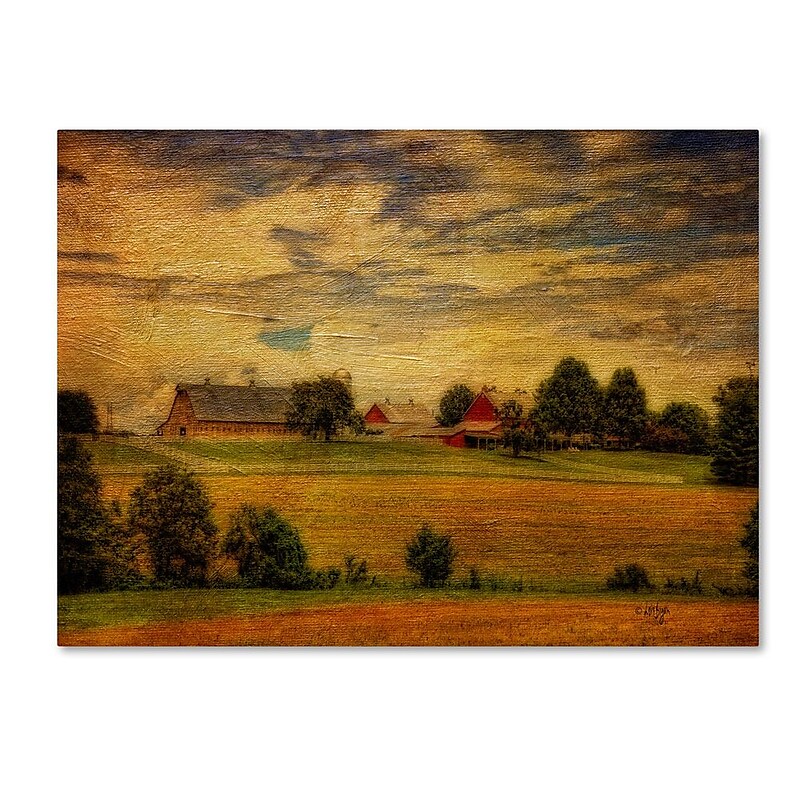 Trademark Fine Art 'Summer Farm' 16" x 24" Canvas Art image 1