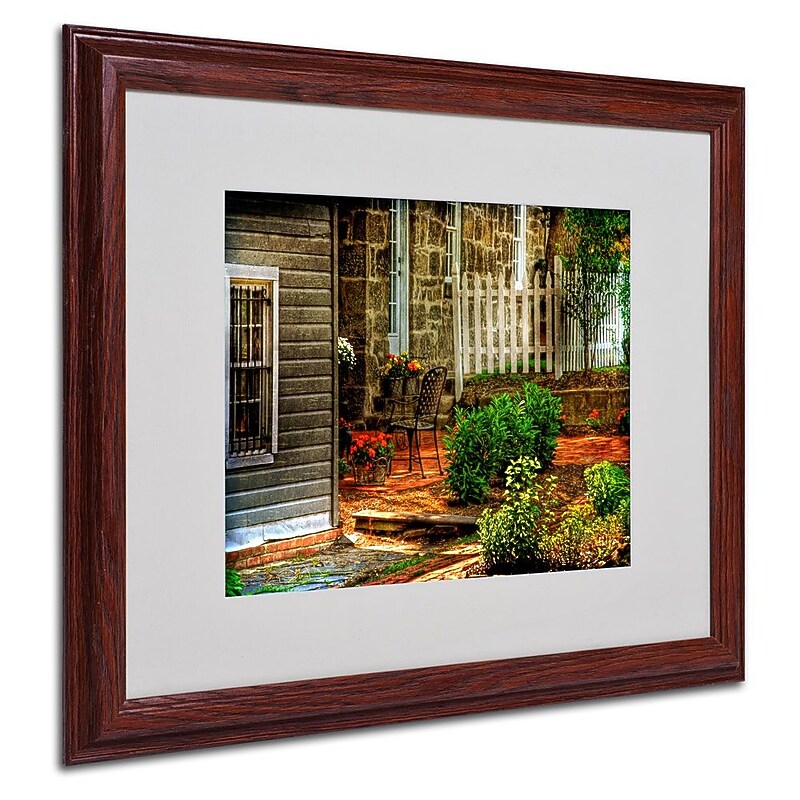 Trademark Fine Art 'A Seat In the Shade' 16" x 20" Wood Frame Art image 1