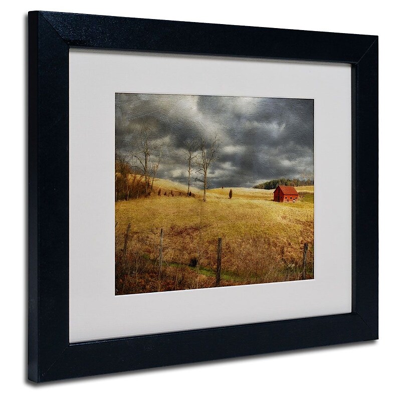 Trademark Fine Art 'Winter Begins' 11" x 14" Black Frame Art image 1