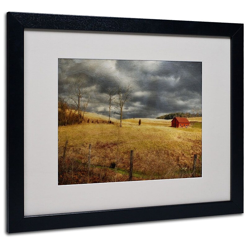 Trademark Fine Art 'Winter Begins' 16" x 20" Black Frame Art image 1