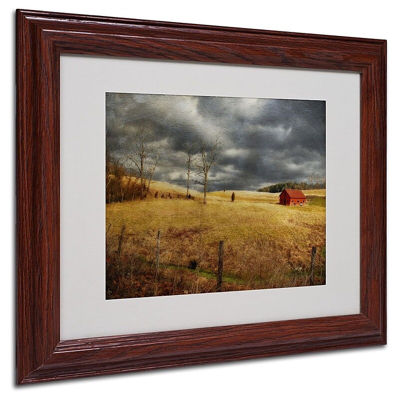 Trademark Fine Art 'Winter Begins' 11" x 14" Wood Frame Art image 1