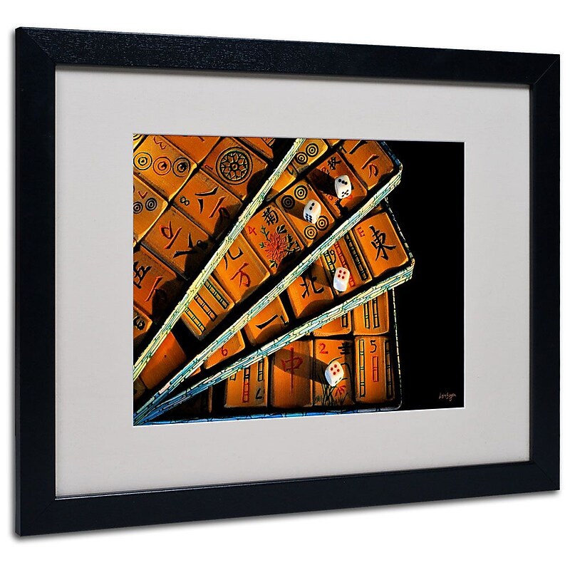 Trademark Fine Art 'Mad For Mahjong' 16" x 20" Black Frame Art image 1