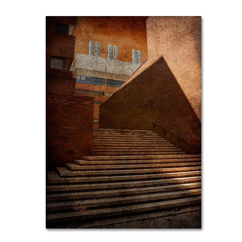 Trademark Fine Art 'Stairway In Shadow and Light' 16" x 24" Canvas Art image 1