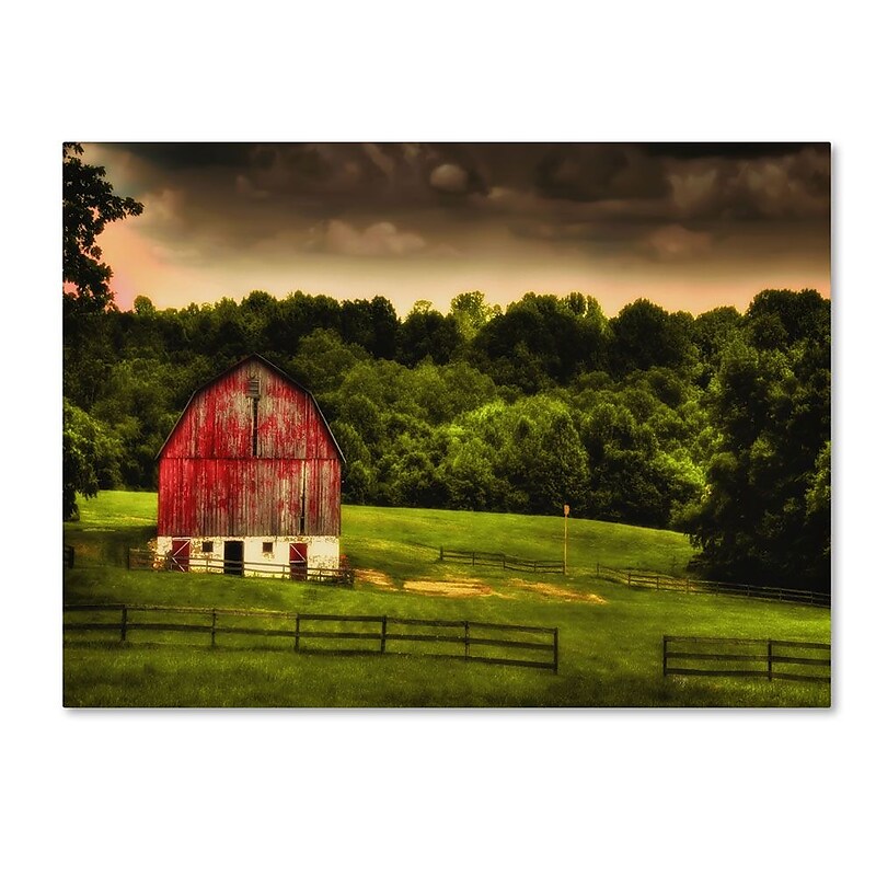 Trademark Fine Art 'Summer Evening On the Farm' 16" x 24" Canvas Art image 1