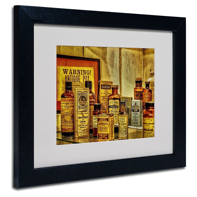 Trademark Fine Art 'Vintage Medicines' 11" x 14" Black Frame Art image 1