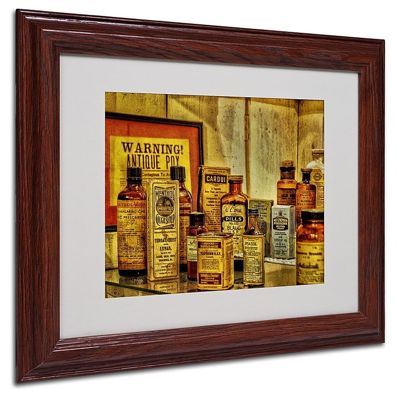 Trademark Fine Art 'Vintage Medicines' 11" x 14" Wood Frame Art image 1